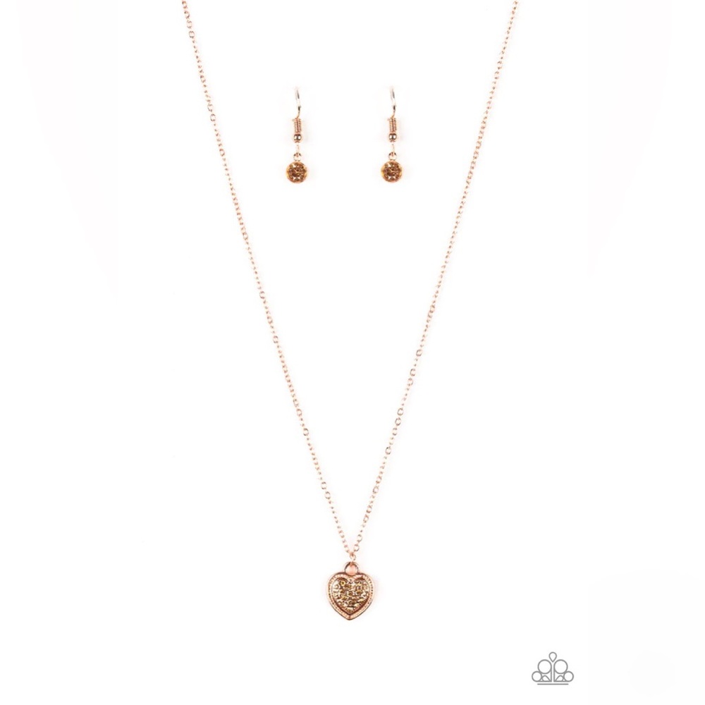 Short copper heart necklace*